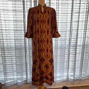 Geometric Patterned Maxi Dress/Caftan GUC